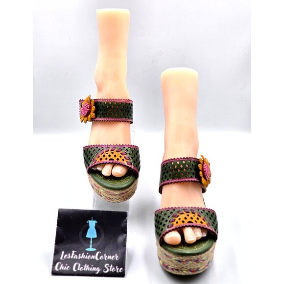 Spring Step L'ARTISTE Women Virgie Floral Platform Sandals Size 10.5 2229 - Picture 4 of 16